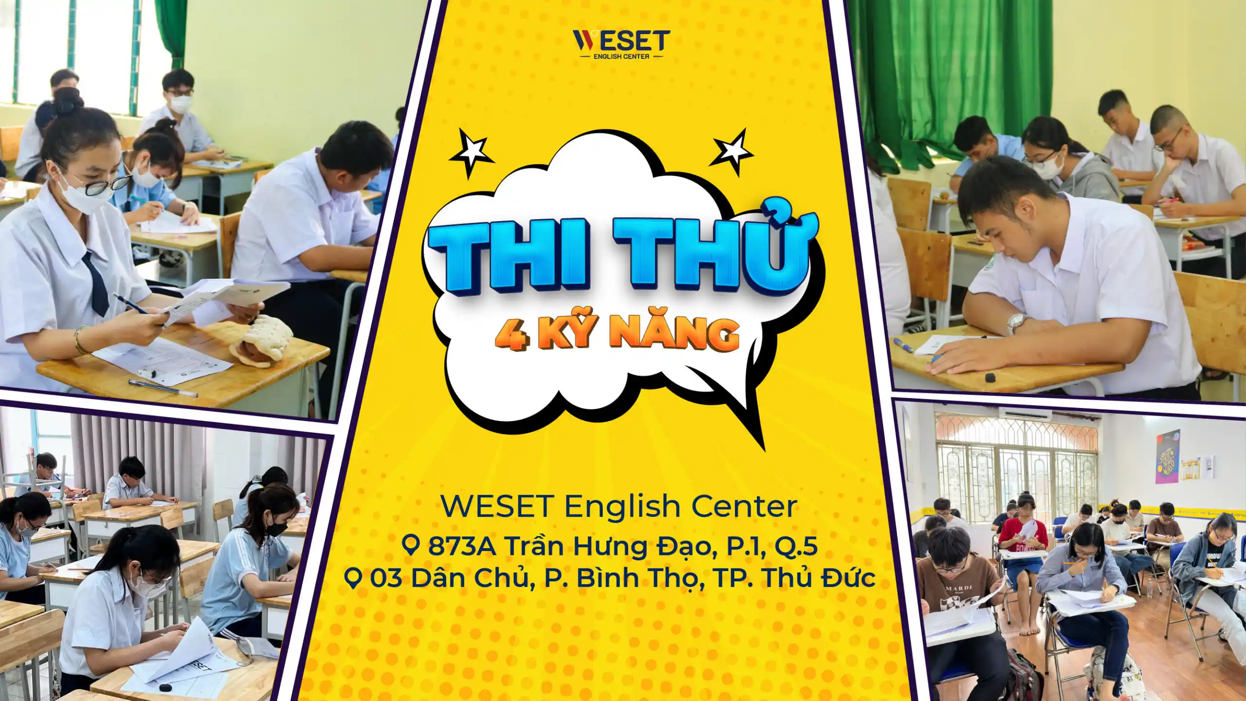 Đăng ký thi thử 4 kỹ năng IELTS diễn ra hàng tháng tại WESET