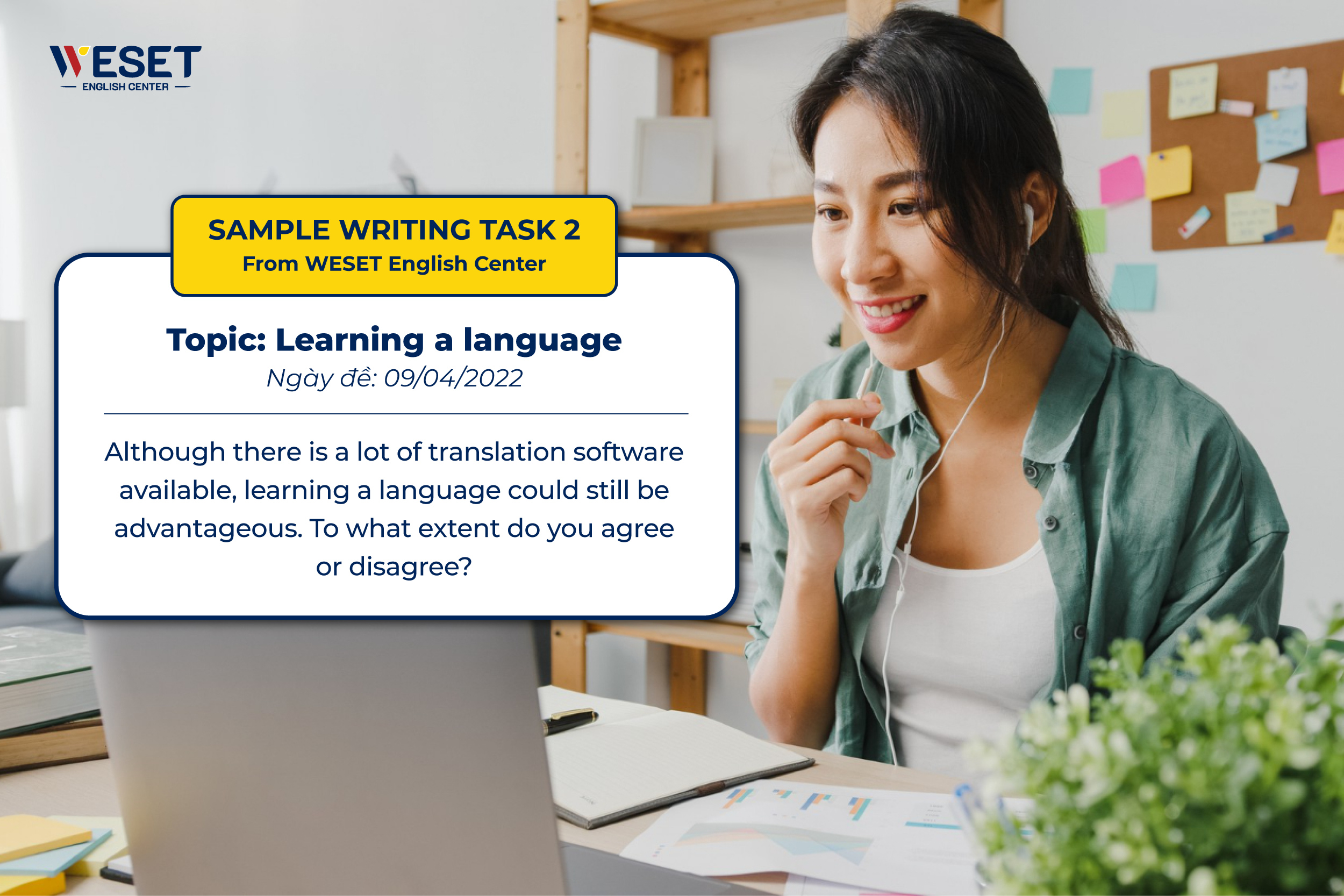 Bài mẫu IELTS Writing Task 2 dạng đề nêu ý kiến về việc học ngoại ngữ