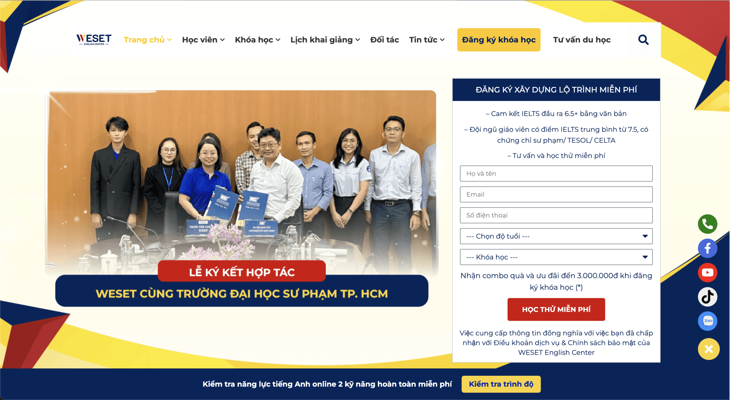 Truy cập weset.edu.vn