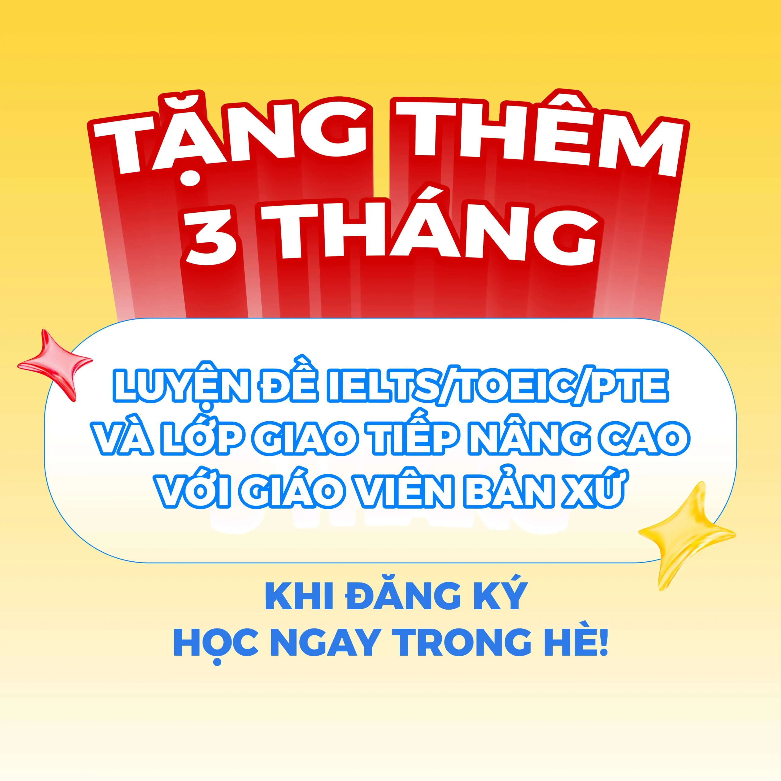 Tặng thêm 3 tháng học