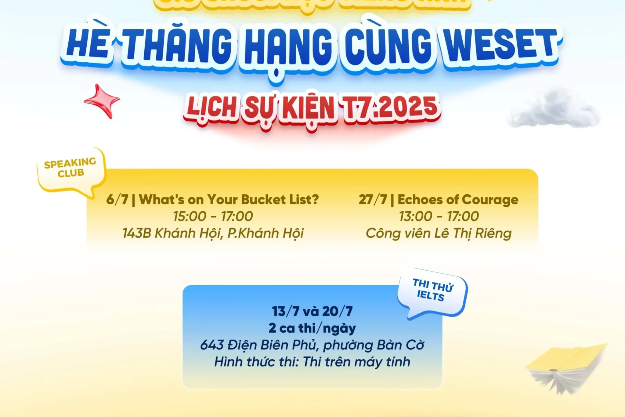 Lịch sự kiện tháng 7/2025